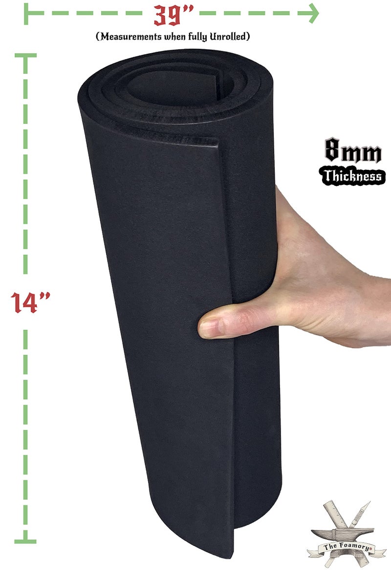 The Foamory EVA Foam Cosplay - (2mm to 10mm) - Black or White - 14"" x 39"" Sheet - Ultra High Density 85 kg/m3 - by The Foamory (Black, 8mm - Thickness) - Image 4